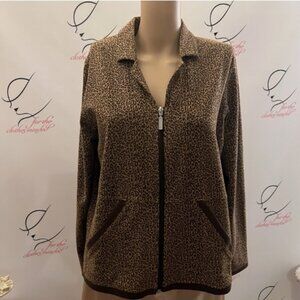 Kim Rogers Petites. Size PM. Animal Print Shancket Stretch. Zip up. B73
